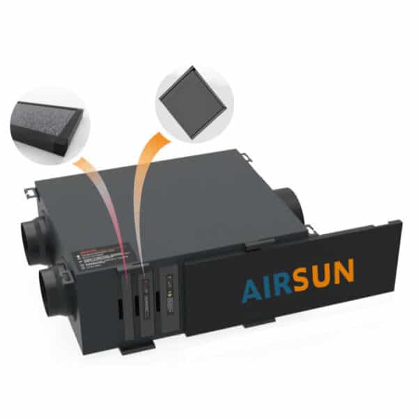 Hệ thống cấp gió tươi thu hồi nhiệt AirSun AS ERV 350