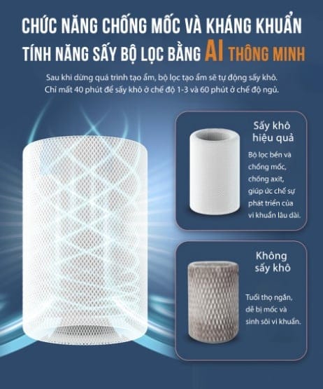 Ưu điểm của máy lọc không khí tạo độ ẩm