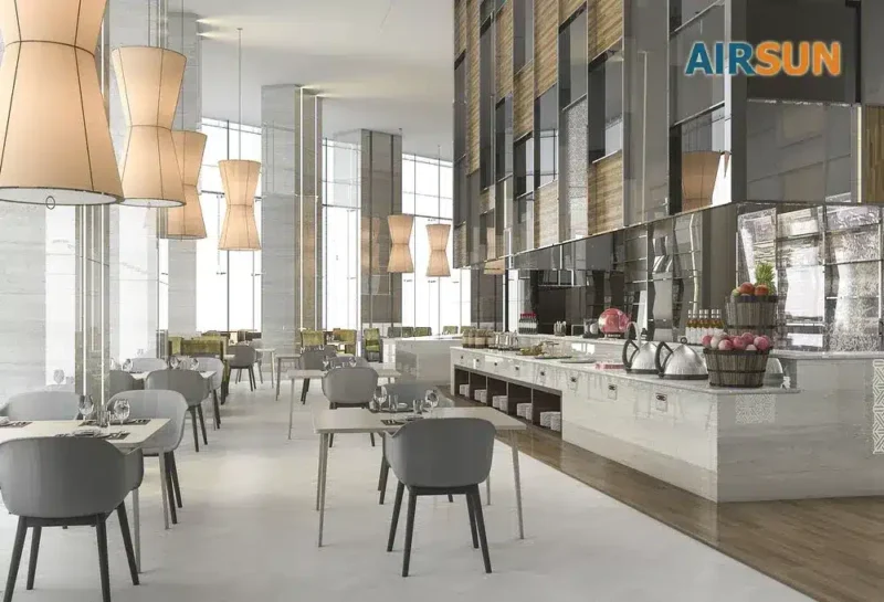 Lắp đặt máy cấp khí tươi âm trần tại nhà hàng